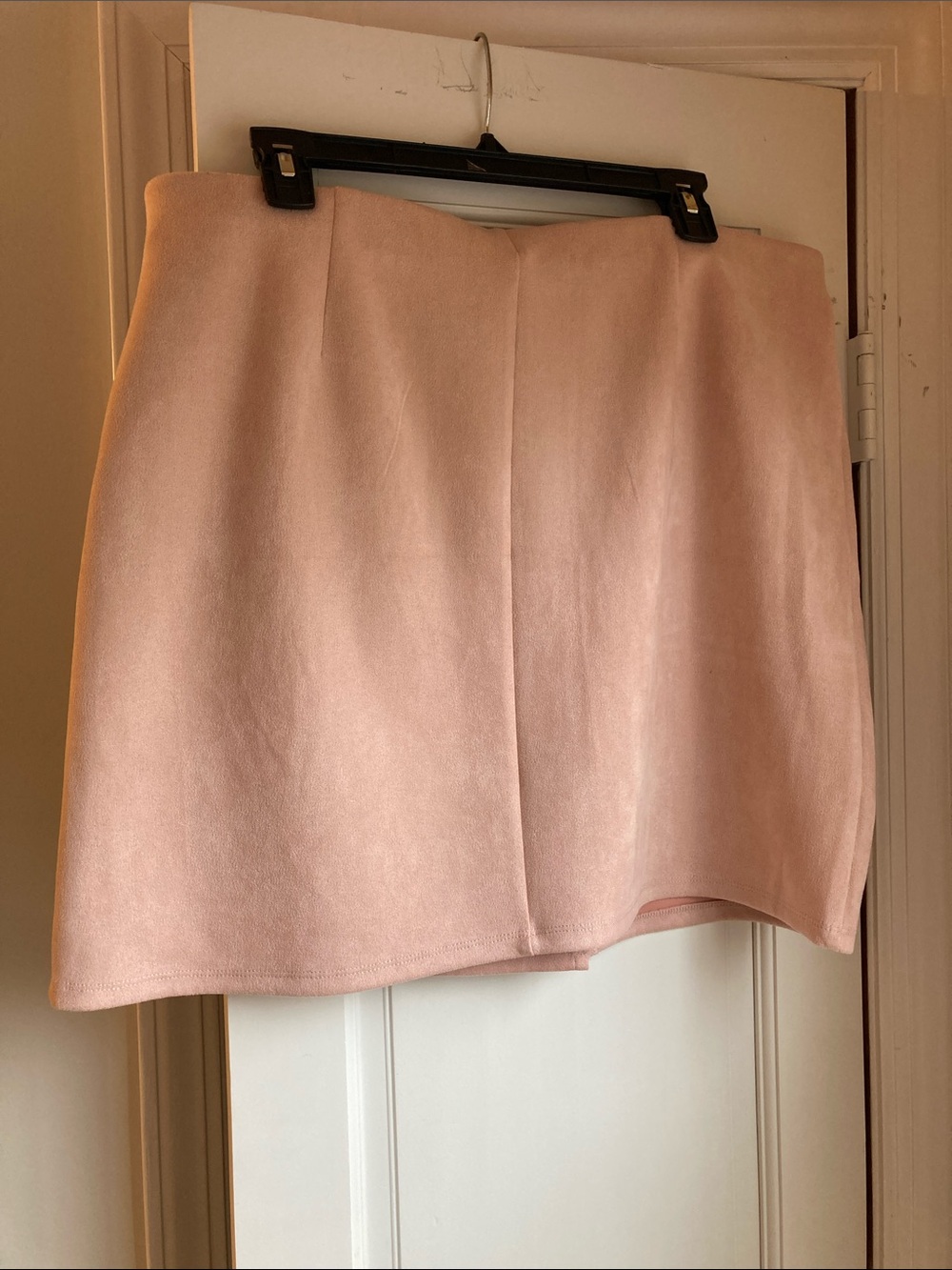 Women’s Light Peach/Blush Pink Faux Button-Front Pencil Skirt - Picture 3 of 4